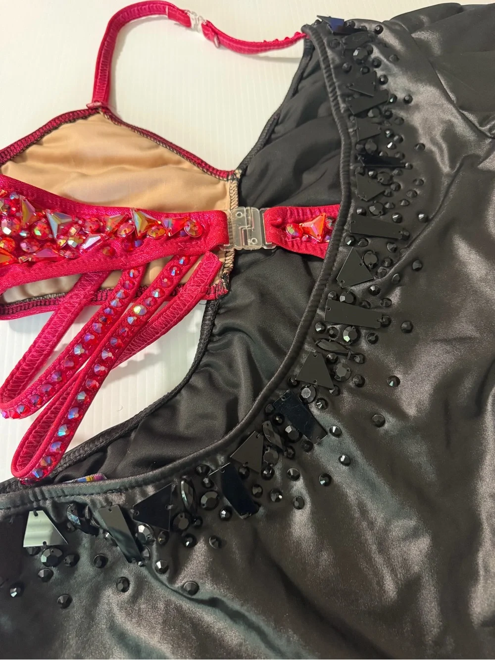 Glamour solo dance costume red black jazz Rich Girl Broadway contemporary SA  ad